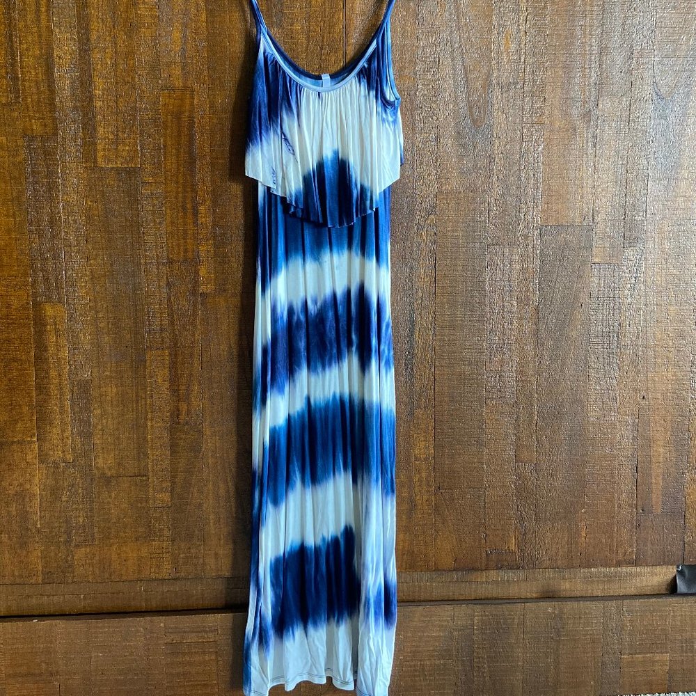 Navy and White Maxi Dress